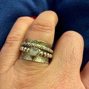 Sterling 925 spin ring with genuine moonstone